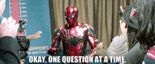 Spider Man Okay One Question At A Time GIF - Spider Man Okay One Question At A Time Questions GIFs