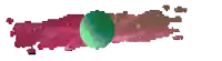 a pixel art drawing of a green and red planet