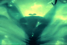 a green background with a silhouette of a person behind it