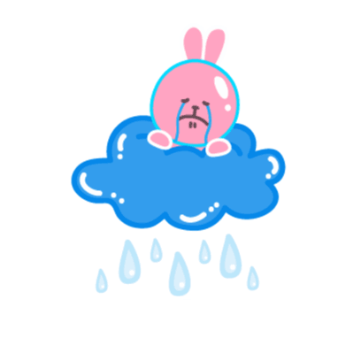 Pink Rabbit Sticker - Pink Rabbit Cloud Stickers