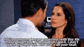 a man and a woman are looking at each other with a caption that says you 're someone i never expected