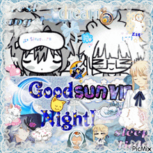 a collage of cartoon characters with the words goodnight night