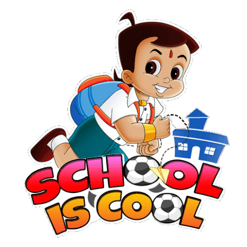 School Is Cool Chhota Bheem Sticker - School Is Cool Chhota Bheem Patshala Mein Maza Hai Stickers