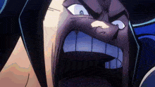 a close up of a cartoon character 's face with a big mouth