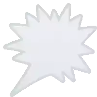 a drawing of a speech bubble with a star shaped outline