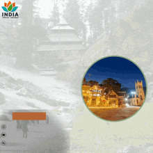 an advertisement for india travel holiday with a picture of a building