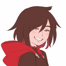 a drawing of a girl with a red hood