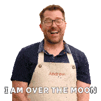 I Am Over The Moon Andrew Sticker - I Am Over The Moon Andrew The Great Canadian Baking Show Stickers