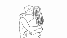 anime sad hug drawing
