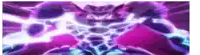 a purple and blue lightning bolt is coming from a person 's body .
