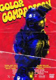 a movie poster for color comparison features a soldier