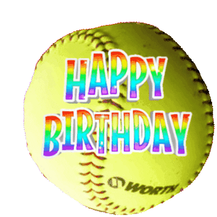 Softball Happy Sticker - Softball Happy Birthday Stickers