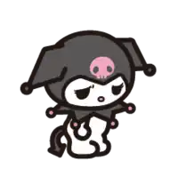a cartoon character with a pink skull on her head