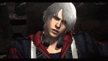 a video game character with headphones around his neck and the word build through on the bottom right