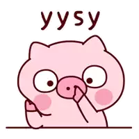 a cartoon pig is covering its nose with its hand and the word yysy is above it .