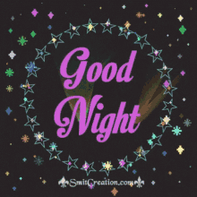 good night sweet dreams star circle sparkling