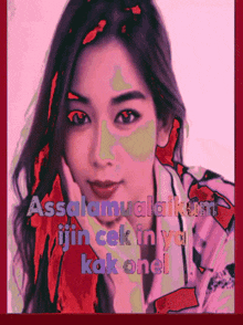 a picture of a woman with the words assalamualaikum written below her