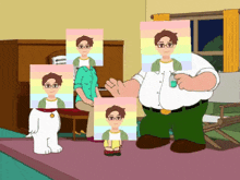 a cartoon of peter griffin holding a rainbow flag