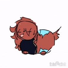 a drawing of a dog with the word ibis paint on the bottom right