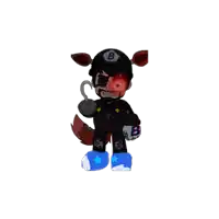 a cartoon character with the letter b on his head