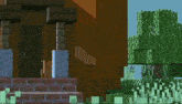 a screenshot of a minecraft game with a green block in the middle