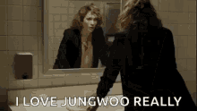 I Love Jungwoo Mirror GIF - I Love Jungwoo Mirror Talking GIFs