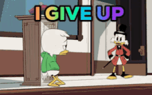 Louie Duck I Give Up GIF - Louie Duck I Give Up Ducktales GIFs