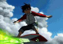 eureka seven renton surfing surfboard anime