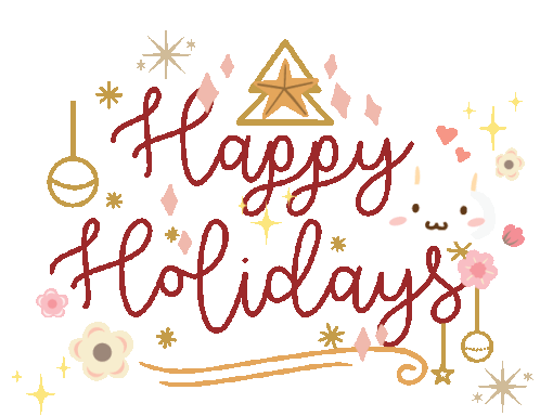 Aimy Bunny Happy Holidays Sticker - Aimy Bunny Happy Holidays Merry Christmas Stickers