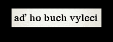 a white sign that says buch vyleci with a pink circle in the middle