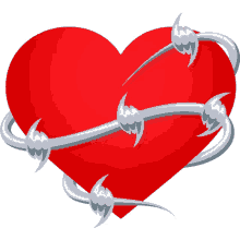 heart wrapped with barbed wire heart joypixels barbed wire spiky