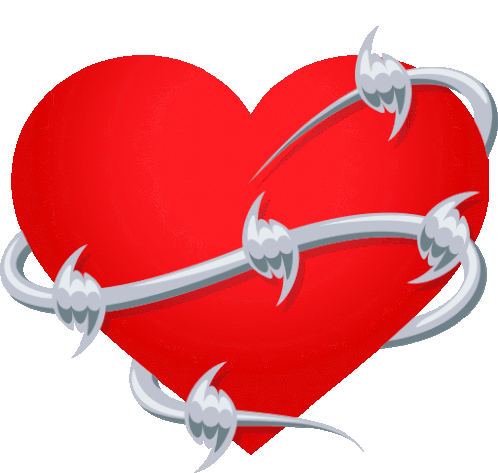 Heart Wrapped With Barbed Wire Heart Sticker - Heart Wrapped With Barbed Wire Heart Joypixels Stickers