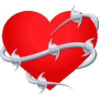 Heart Wrapped With Barbed Wire Heart Sticker - Heart Wrapped With Barbed Wire Heart Joypixels Stickers