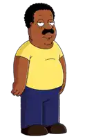 a cartoon character with a mustache and a yellow shirt