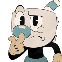 skeptical mugman the cuphead show really are you sure