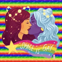 Happy Pride Space Is Gay GIF - Happy Pride Space Is Gay Kiss GIFs