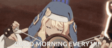 a picture of a girl with the words good morning every 1