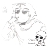 a drawing of dave loves eli with a heart