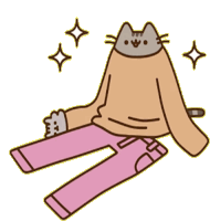 Pusheen Doesnt Fit Sticker - Pusheen Doesnt Fit Getting Dressed Stickers