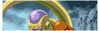 a cartoon character with a purple ball on his head and a yellow ring around his neck