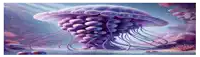 a purple jellyfish is swimming in the ocean near corals .