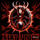 an ant with horns is in a circle with the words " berry of rock " below it