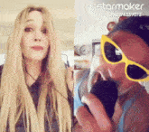 a woman and a man are shown on a starmaker app