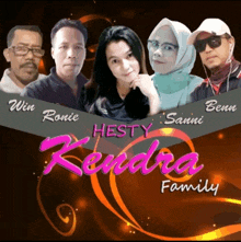 a group of people standing next to each other with the name kendra family on the bottom