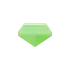 a green diamond on a white background with a shadow .