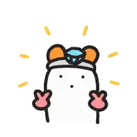 a cartoon drawing of a bear with a diamond on its head