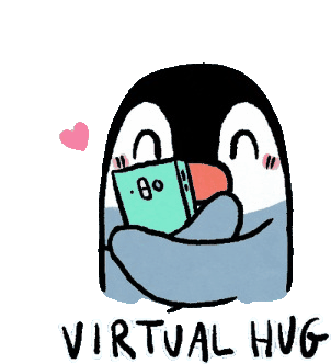 Virtual Hug Penguin Sticker - Virtual Hug Penguin Hug Stickers