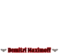 a cartoon of a vampire with the name demitri maximoff on the bottom