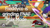 freddyco is grinding fnaf max mode with a purple sword