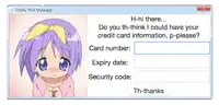 a computer screen that says totally not malware with a girl on it